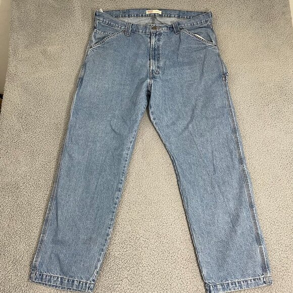 Signature by Levi Strauss Carpenter Jeans Men 40x32 Blue Light was Utility Denim - Picture 5 of 11